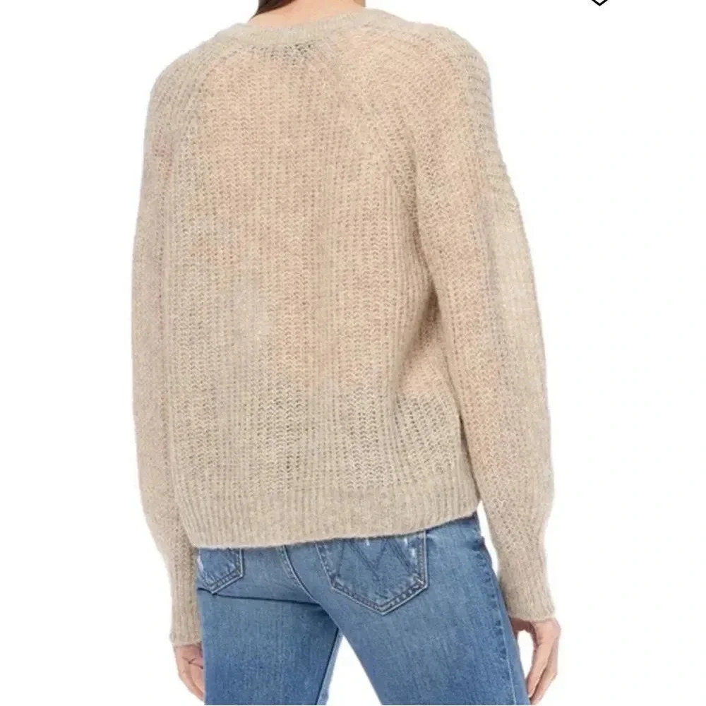 360 CASHMERE NWT Georgina V Neck Baby Alpaca Wool Sweater Camel Gold - Picture 8 of 9